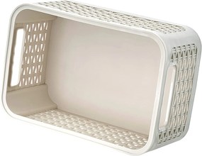 Úložný box, ratanový košík, STYLE2 Curver s vekom, krémový (29x20x14 - 6l)