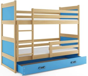 Interbeds Rico poschodová posteľ 160cm x 80cm borovicové drevo Prírodná-modrá
