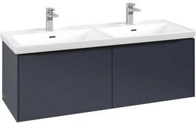 VILLEROY &amp; BOCH Subway 3.0 závesná skrinka pod dvojumývadlo, 2 zásuvky, 1272 x 478 x 429 mm, Marine Blue, C56701VQ