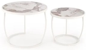 Sada 2 ks konferenčných stolíkov AURORO, béžová/biela