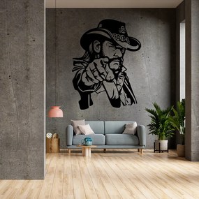 Veselá Stena Samolepka na stenu na stenu Lemmy Kilmister Farba: černá