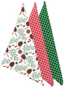 Bavlnené utierky ŠIŠKY NA BIELEJ 45 × 70 cm, 3 ks