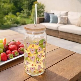 Orion Pohár s viečkom a slamkou sakury 0,5 l