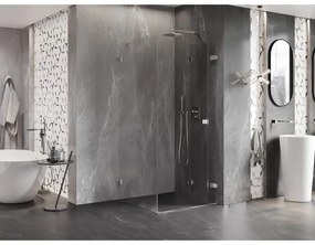 Mexen Lunar-F, 1-krídlový sprchový kút so skladacími dverami, pravý, 80 x 80 cm, 8mm číre sklo, chrómový profil, 836-080-080-01-00-P