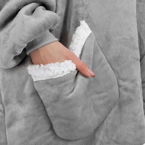SPRINGOS Mikinová deka Oversized svetlo šedá SPRINGOS