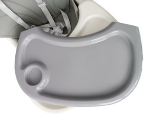 TRENDIE Stolička na kŕmenie 4v1 sivá + podbradník a kolieska ZDARMA
