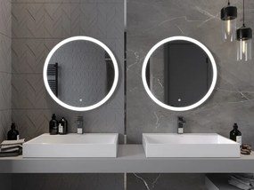 Mexen Oro, okrúhle LED podsvietené kúpeľňové zrkadlo 70 cm, 6000K, vykurovacia podložka proti zahmlievaniu, 9824-070-070-611-00