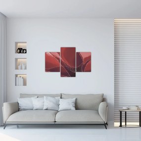 Obraz - Červená abstraktná kvetina N⁰2 (90x60 cm)