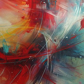 Obraz – Abstrakcia s červenou (150x105 cm)