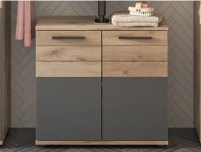 Kúpeľňová skrinka pod umývadlo Mason, dub/šedá%