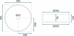 Rea Ingrid, sklenené umývadlo na dosku 40x40x13 cm, šedá, REA-U0279
