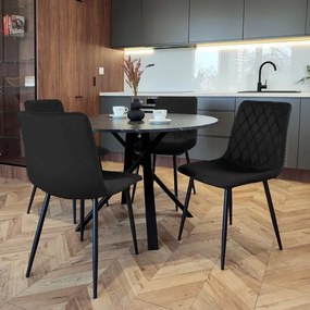 Jedálenská stolička DEXTER zamatová, čierna