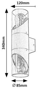 Rabalux 7237 vonkajšia kovová nástenná lampa Novigrad