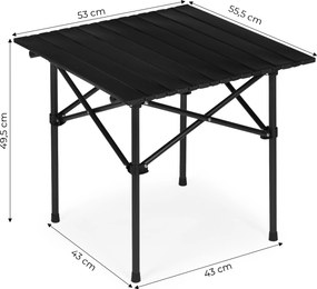 MultiGarden Turistický skladací stôl 53x55 cm s taškou - čierny MultiGarden