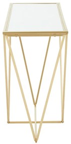 Konzolový stolík so sklenenou doskou v zlatej farbe 40x120 cm Farran – Premier Housewares