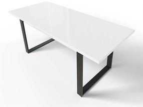 Rozkladací jedálenský stôl GRANDE 150 - 190 x 80 cm biely lesk