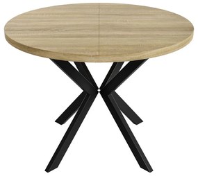 Okrúhly rozkladací jedálensky stôl MARION 100 - 176 cm biely Farba nôh: Čierna