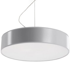 Závesné svietidlo Arena, 1x sivé plastové tienidlo, (biely plast), (fi 45 cm)