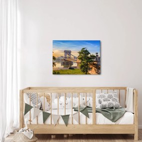 Obraz - Most cez rieku, Budapešť, Maďarsko (70x50 cm)