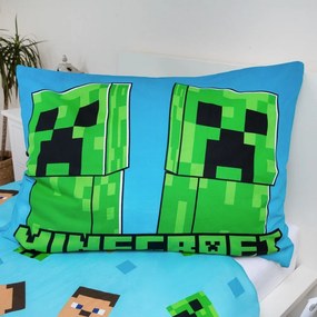 Bavlnené detské obliečky so svietiacim efektom na jednolôžko 140x200 cm Minecraft "Jungle Fight" – Jerry Fabrics
