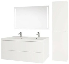 Mereo, Aira, kúpeľňová skrinka s umývadlom z liateho mramoru 101 cm, biela, dub, šedá, MER-CN752M