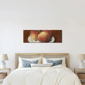 Obraz - Henri Fantin-Latour, Three Peaches on a Plate, reprodukcia (s hodinami) (90x30 cm)