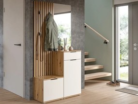 Predsieňová stena Simple, dub artisan/biela