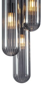 Stropné svietidlo Pax, 3x grafitové sklenené tienidlo, b, o