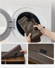 Lavička na topánky, botník s čalúneným sedadlom, 12 priehradiek, rustikálna hnedá farba