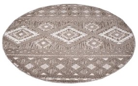 Dekorstudio Okrúhly terasový koberec SANTORINI - 435 hnedý Priemer koberca: 120cm