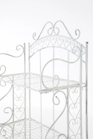 Kovová polica regál Anja - Biela antik