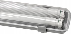 Hermetické svietidlo 120cm + 2x LED trubice vodotesné - studená biela