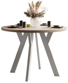 OKRÚHLY ROZKLADACÍ JEDÁLENSKÝ STÔL EWALD KAŠMÍR MATNÝ + BIELY 100/140 cm