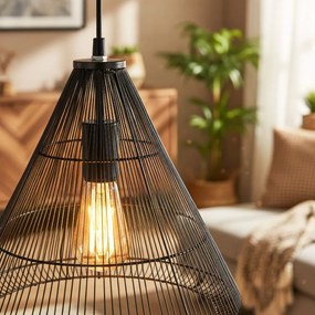 Toolight - Stropné svietidlo čierny diamant 1xE27 LH2065, čierna, OSW-00465