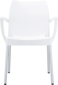 DOLCE záhradná stolička s podrúčkami white