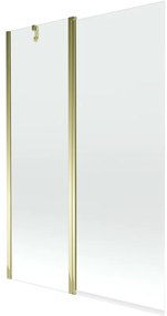 Mexen Flip, vaňová zástena 1-krídlová 120 x 150 cm, otočné krídlo, 6 mm číre sklo, zlatý profil, 894-120-101-50-00