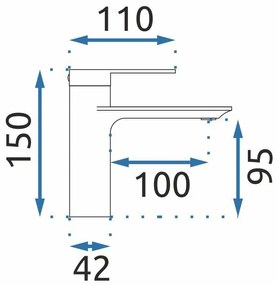 Rea Storm, umývadlová batéria h-150, medená matná, REA-B3001
