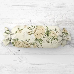 Biante Vankúš valec bonbon Sandra SA-473 Pivonky s motýlikmi na vanilkovom 15x60 cm