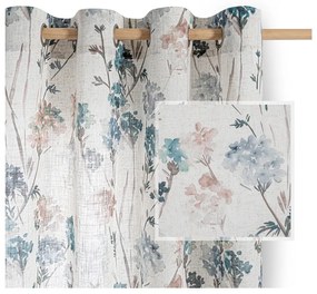 Svetlomodrý/krémovobiely záves 135x250 cm Flosi – Restilo