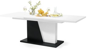 NOBLE NOIR Biely Mat/Čierny mat - ROZKLADANÝ STÔL DO 218 cm, pre 8, 10 osôb.