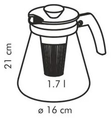 Tescoma TEO - Kanvica TEO TONE 1,7 l, s vylúhovacími sitkami - červená