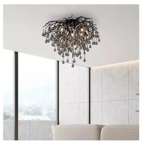 Paul Neuhaus 8091-18 - Prisadený luster ICICLE 9xG9/40W/230V priemer 50 cm čierny