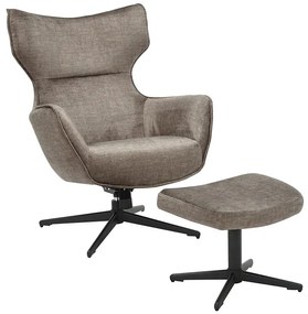 Kreslo VOGUE otočné o 360° zamatová farba taupe