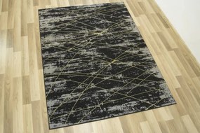 Koberec Allora Plus C654A lesklý čierny / žltý