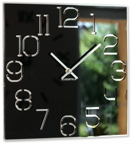 Štýlové hranaté hodiny čiernej farby 30 cm