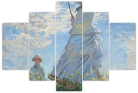 Obraz - Claude Monet, Woman with a Parasol - Madame Monet and Her Son, reprodukcia (150x105 cm)
