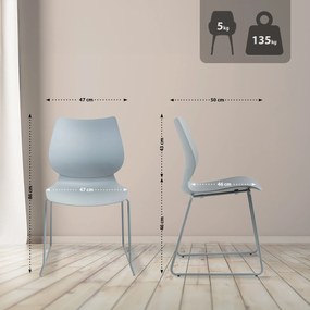 Sada 2 ks stoličiek Houma - sivá