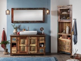 furniture-nabytek.cz - Masívny rohový vysoký šatník Sumana z recyklovaného dreva, lakovaný, hnedý – 65×30×185 cm