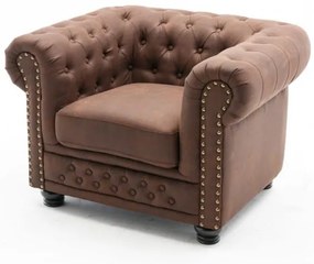 Kreslo Chesterfield II vintage hnedé