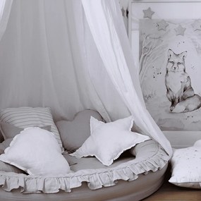 Ľanový vankúš srdca svetlo šedá 44cm